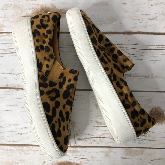 Lulus  Leopard Suede Slip On Flat Form Sneakers - Picture 4 of 5